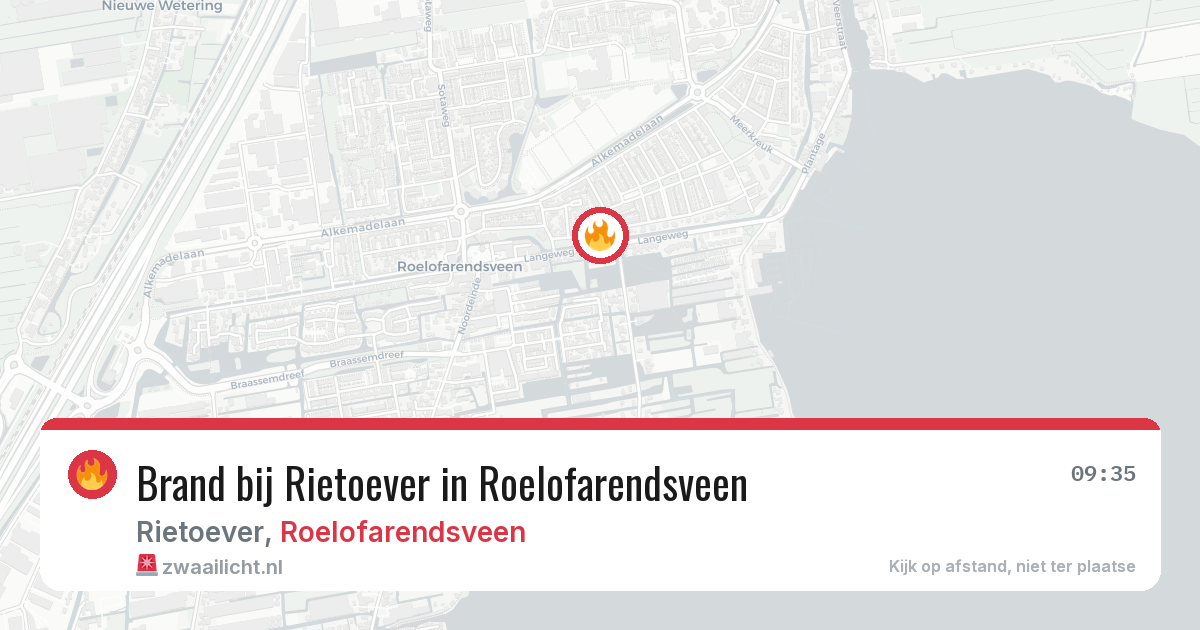 Brand bij Rietoever in Roelofarendsveen — 27 jun 2026