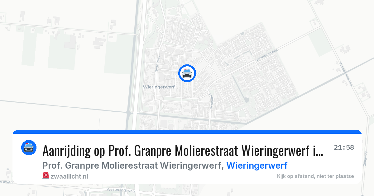 Aanrijding op Prof. Granpre Molierestraat Wieringerwerf in Wieringerwerf — 25 jul 2026