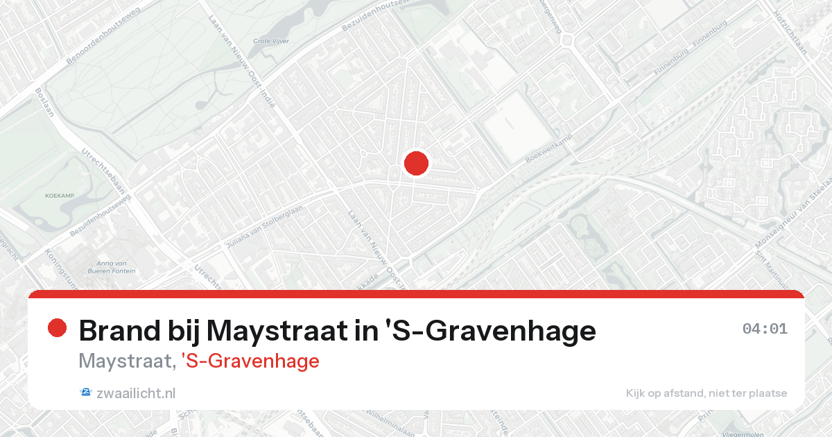 Brand bij Maystraat in 'S-Gravenhage — 19 aug 2026