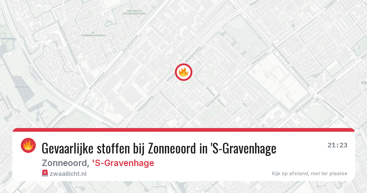 Gevaarlijke stoffen bij Zonneoord in 'S-Gravenhage — 6 jun 2026