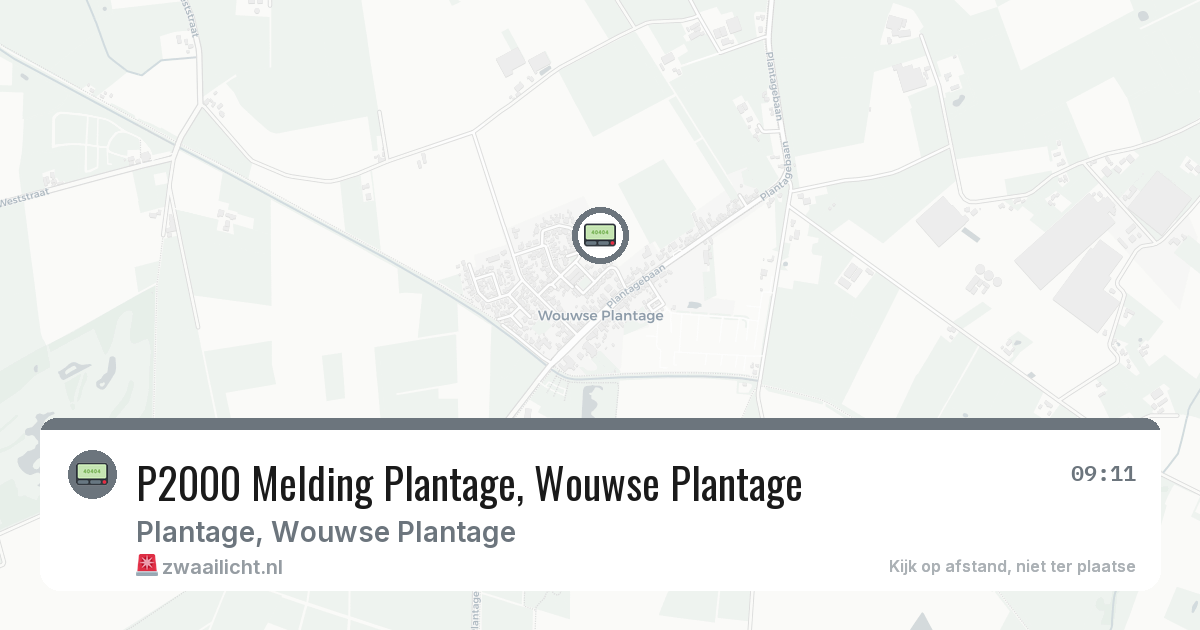 P2000 Melding Plantage, Wouwse Plantage — 9 feb 2026