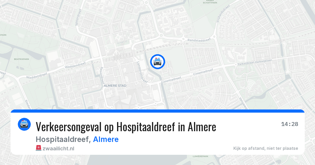 Verkeersongeval op Hospitaaldreef in Almere — 20 mrt 2026