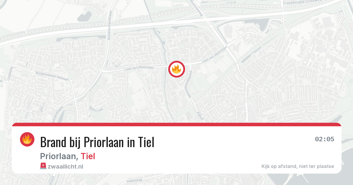 Brand bij Priorlaan in Tiel — 7 aug 2026
