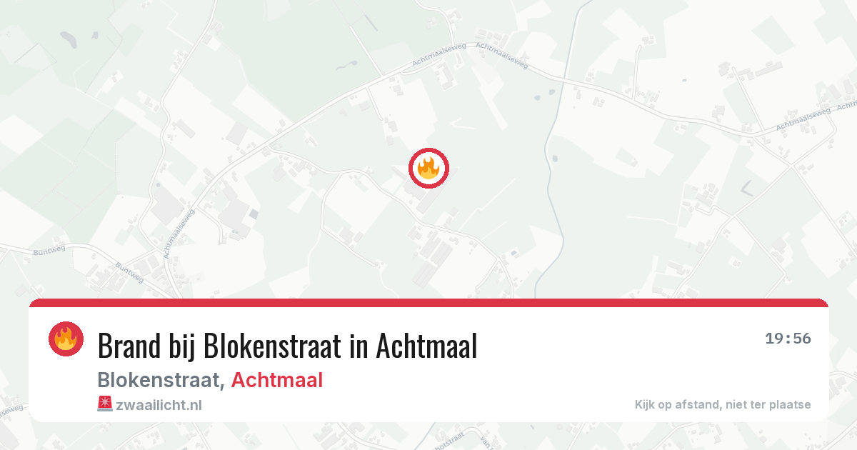 Brand bij Blokenstraat in Achtmaal — 3 aug 2026