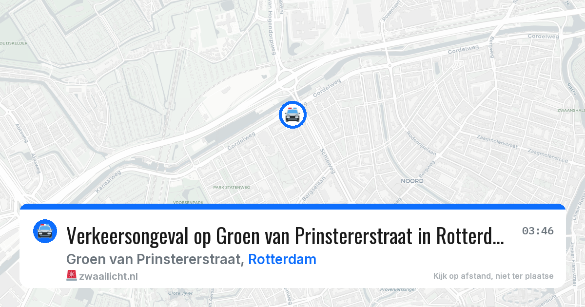 Verkeersongeval op Groen van Prinstererstraat in Rotterdam — 14 aug 2026