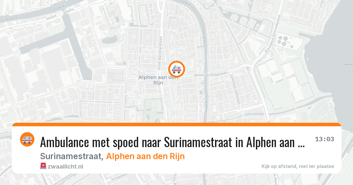 Ambulance met spoed naar Surinamestraat in Alphen aan den Rijn — 1 jul 2026