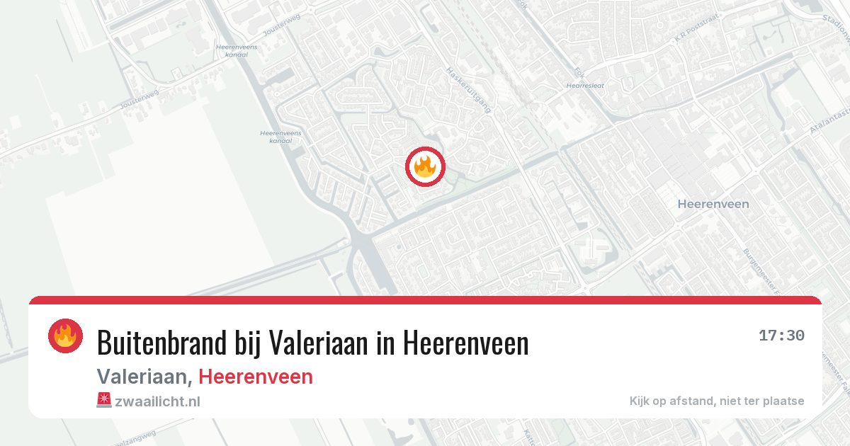 Buitenbrand bij Valeriaan in Heerenveen — 22 jul 2026