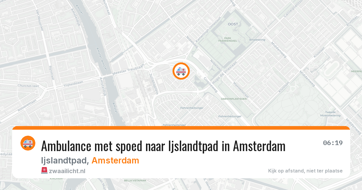 Ambulance met spoed naar Ijslandtpad in Amsterdam — 6 jul 2026