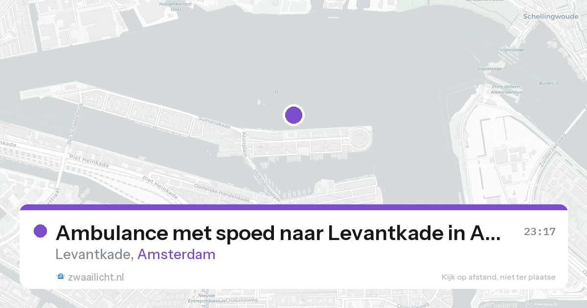 Ambulance met spoed naar Levantkade in Amsterdam — 20 aug 2026