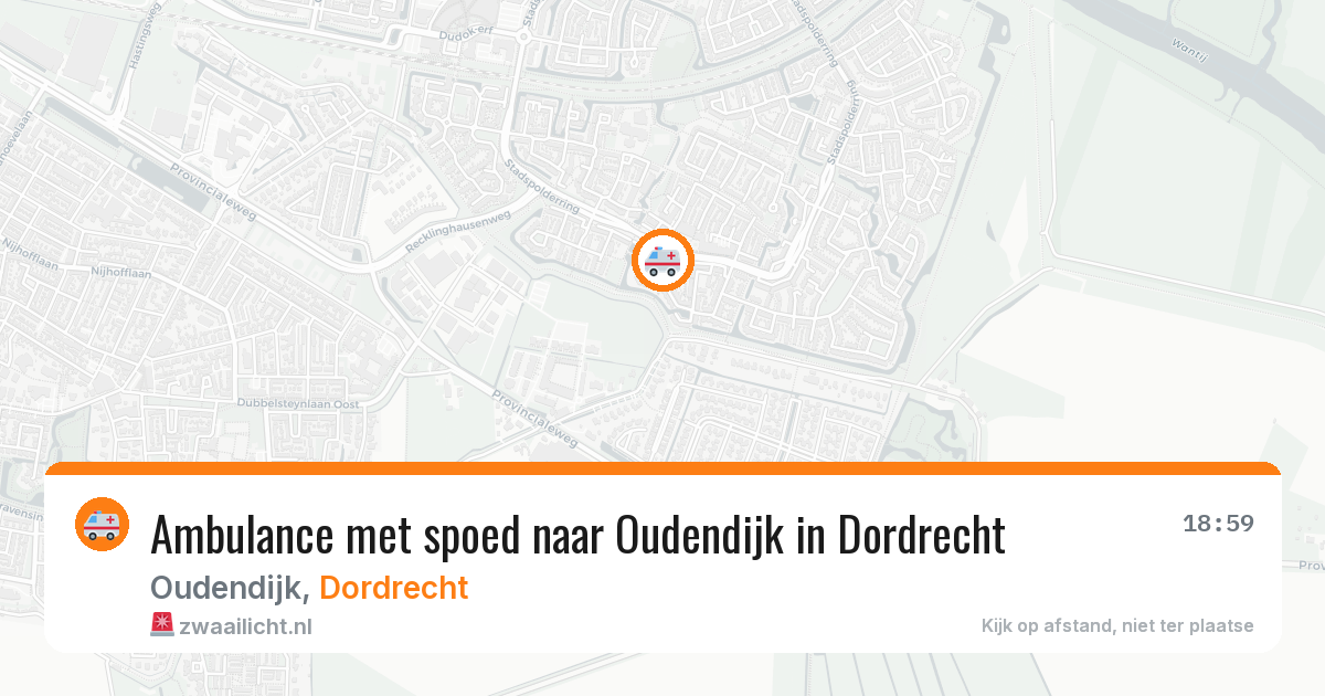 Ambulance met spoed naar Oudendijk in Dordrecht — 25 mrt 2026