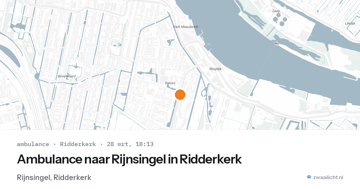 Ambulance naar Rijnsingel in Ridderkerk — 28 mrt 2026