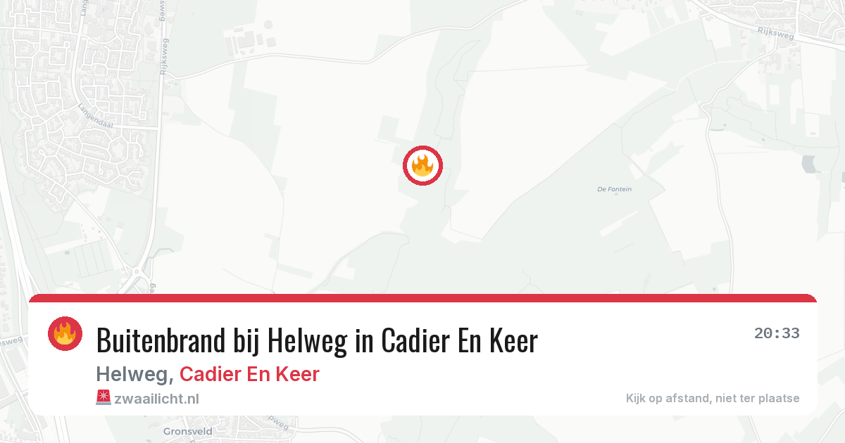 Buitenbrand bij Helweg in Cadier En Keer — 17 mei 2026