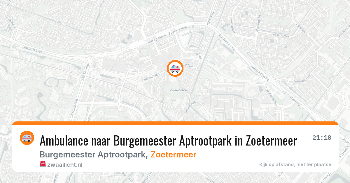 Ambulance naar Burgemeester Aptrootpark in Zoetermeer — 29 mei 2026