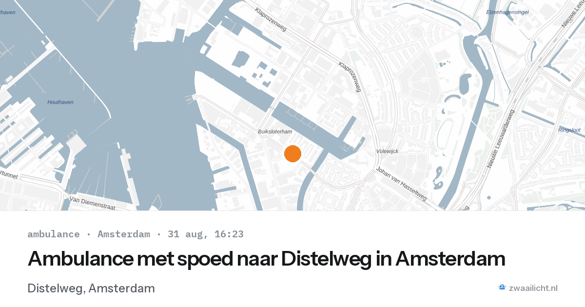 Ambulance met spoed naar Distelweg in Amsterdam — 31 aug 2026