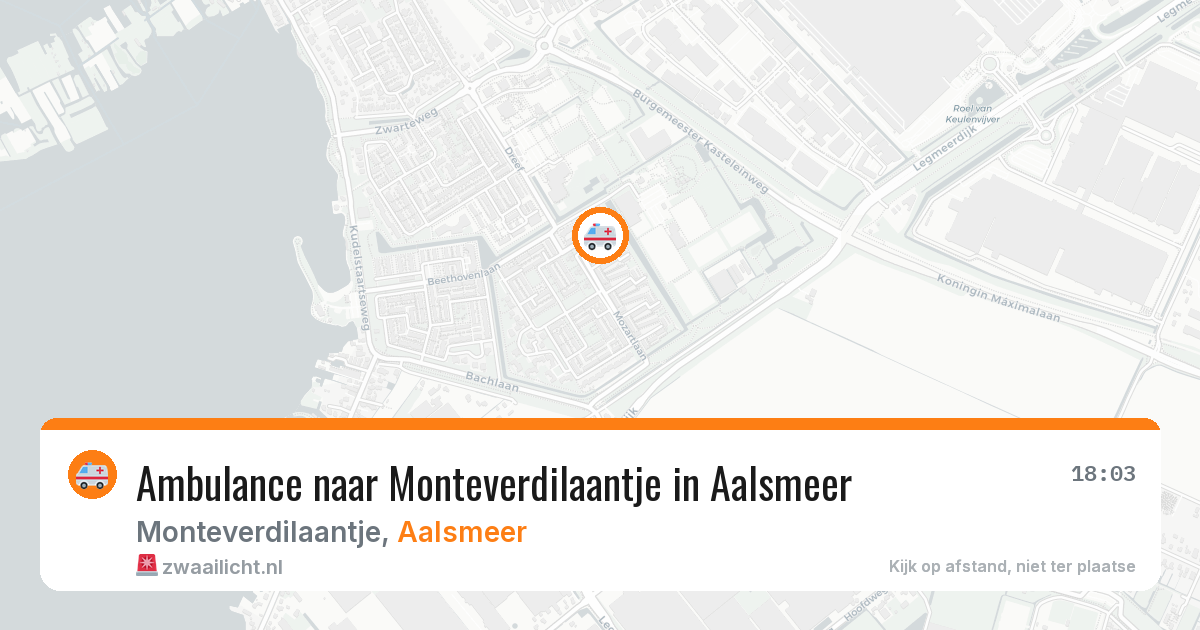Ambulance naar Monteverdilaantje in Aalsmeer — 16 mei 2026