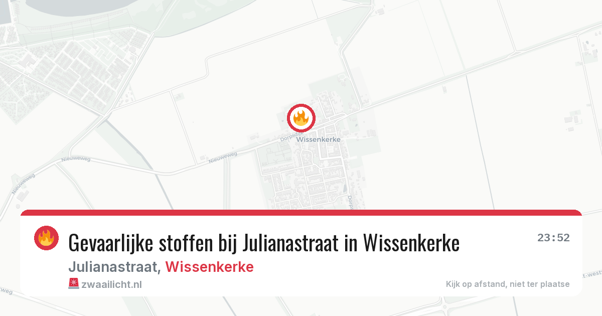 Gevaarlijke stoffen bij Julianastraat in Wissenkerke — 3 jul 2026