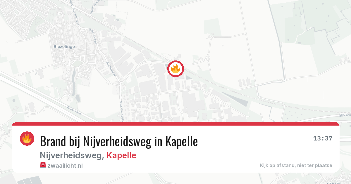 Brand bij Nijverheidsweg in Kapelle — 29 jan 2026