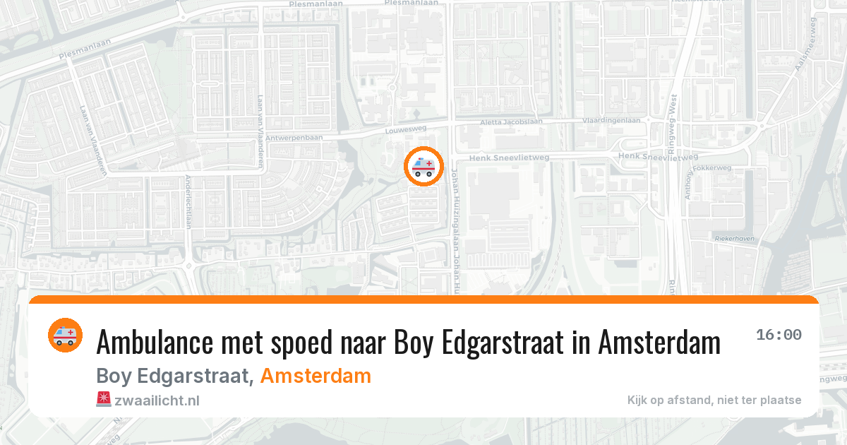 Ambulance met spoed naar Boy Edgarstraat in Amsterdam — 24 mei 2026