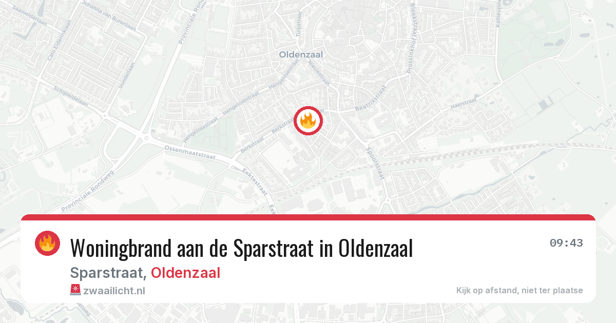 Woningbrand aan de Sparstraat in Oldenzaal — 31 jul 2026