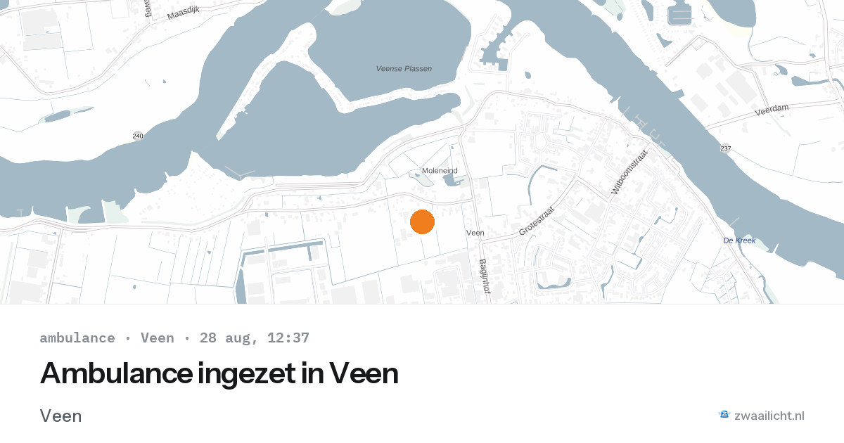 Ambulance ingezet in Veen — 28 aug 2026