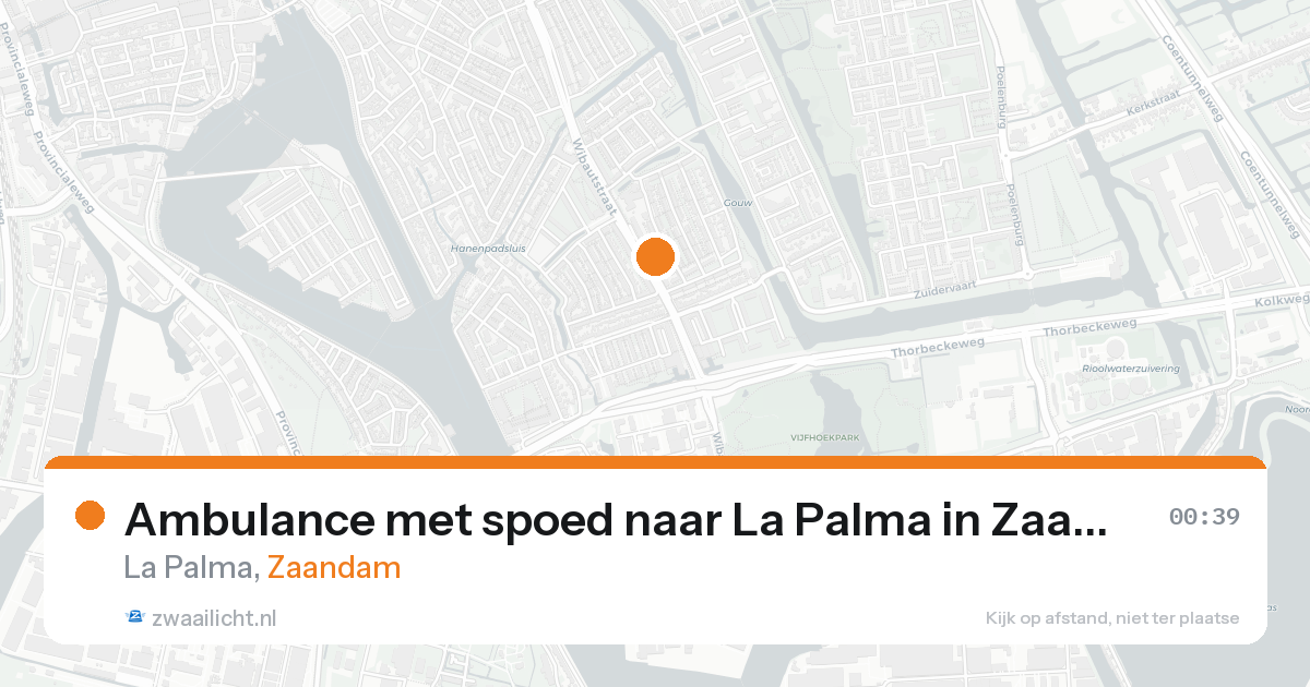 Ambulance met spoed naar La Palma in Zaandam — 22 aug 2026