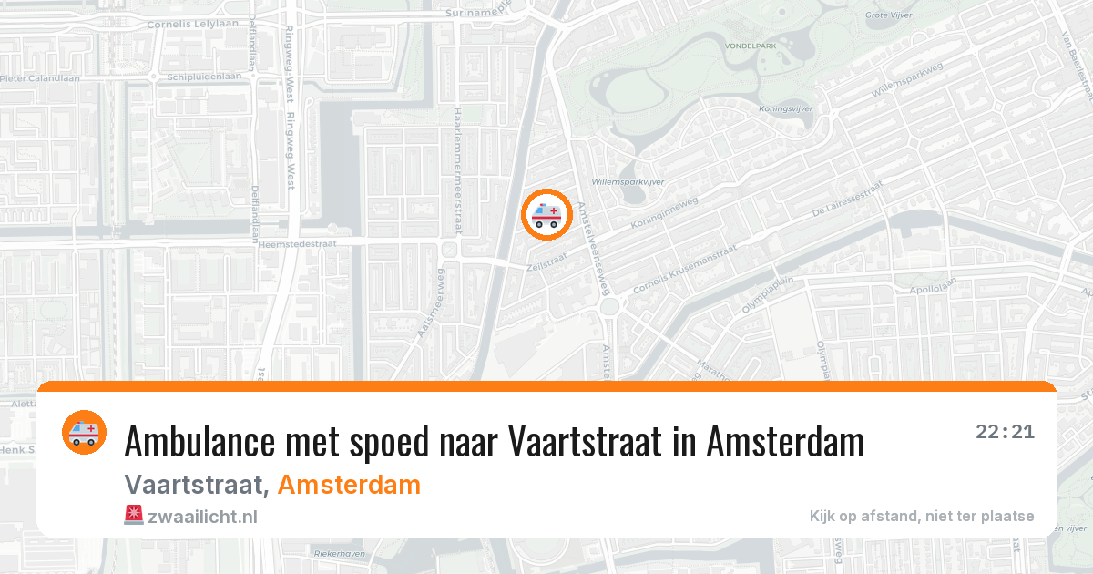 Ambulance met spoed naar Vaartstraat in Amsterdam — 22 jun 2026