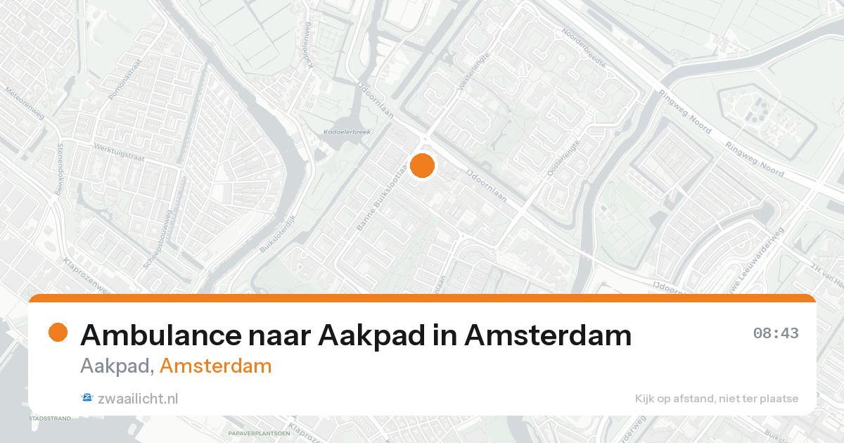 Ambulance naar Aakpad in Amsterdam — 16 aug 2026
