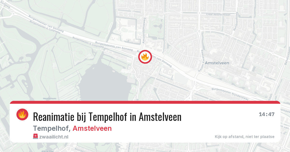 Reanimatie bij Tempelhof in Amstelveen — 25 jul 2026