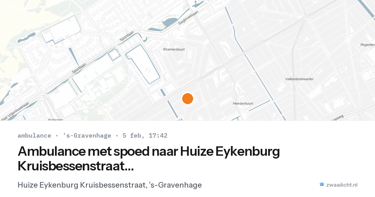 Ambulance met spoed naar Huize Eykenburg Kruisbessenstraat in 's-Gravenhage — 5 feb 2026