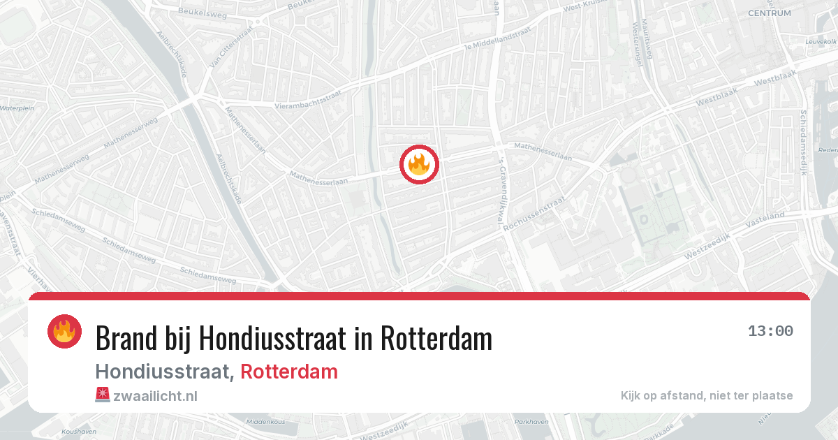 Brand bij Hondiusstraat in Rotterdam — 2 jul 2026