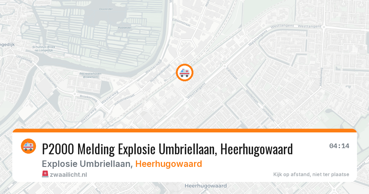 P2000 Melding Explosie Umbriellaan, Heerhugowaard — 1 apr 2026