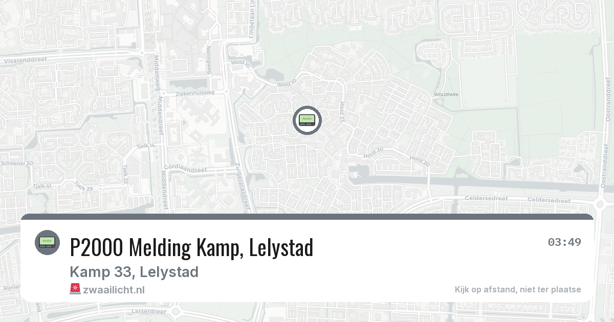 P2000 Melding Kamp, Lelystad — 1 mrt 2026