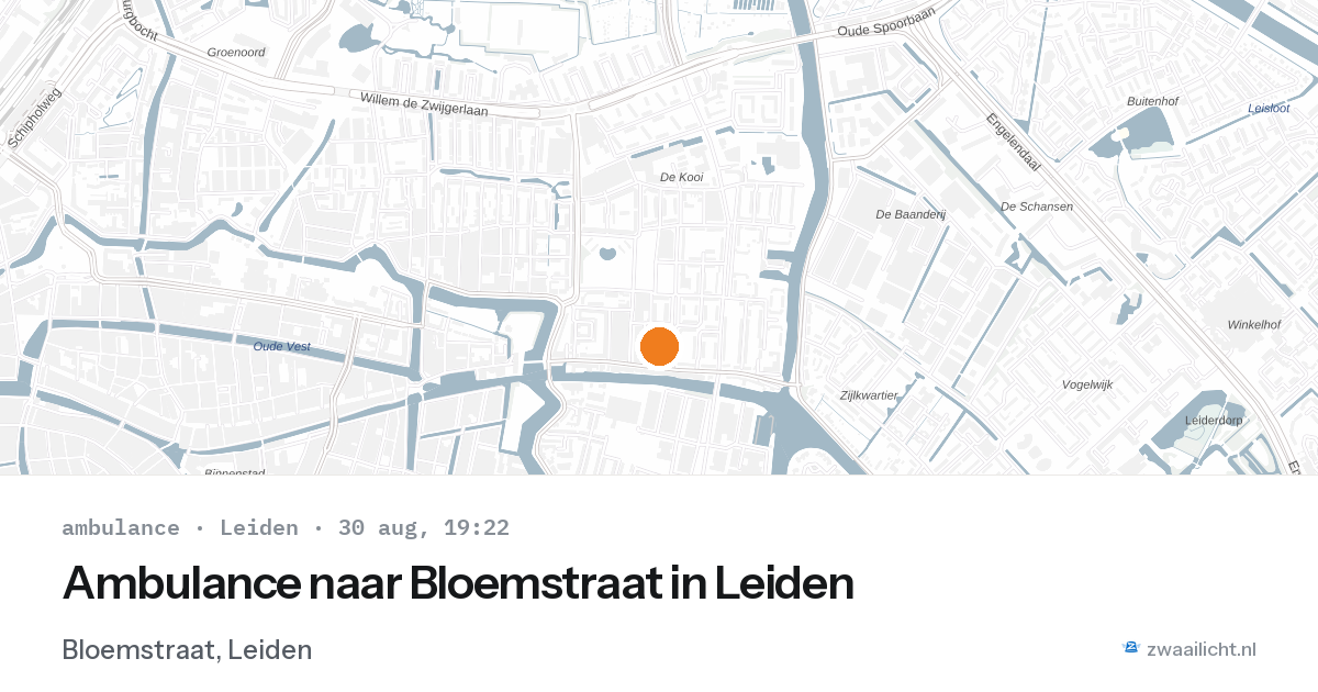 Ambulance naar Bloemstraat in Leiden — 30 aug 2026