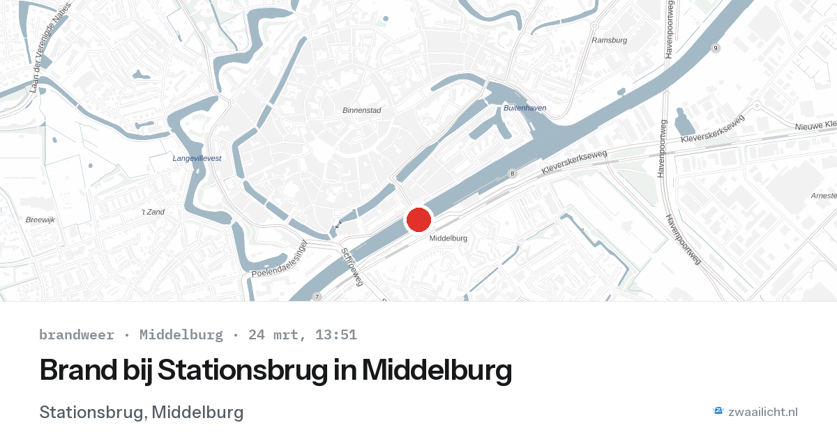 Brand bij Stationsbrug in Middelburg — 24 mrt 2026