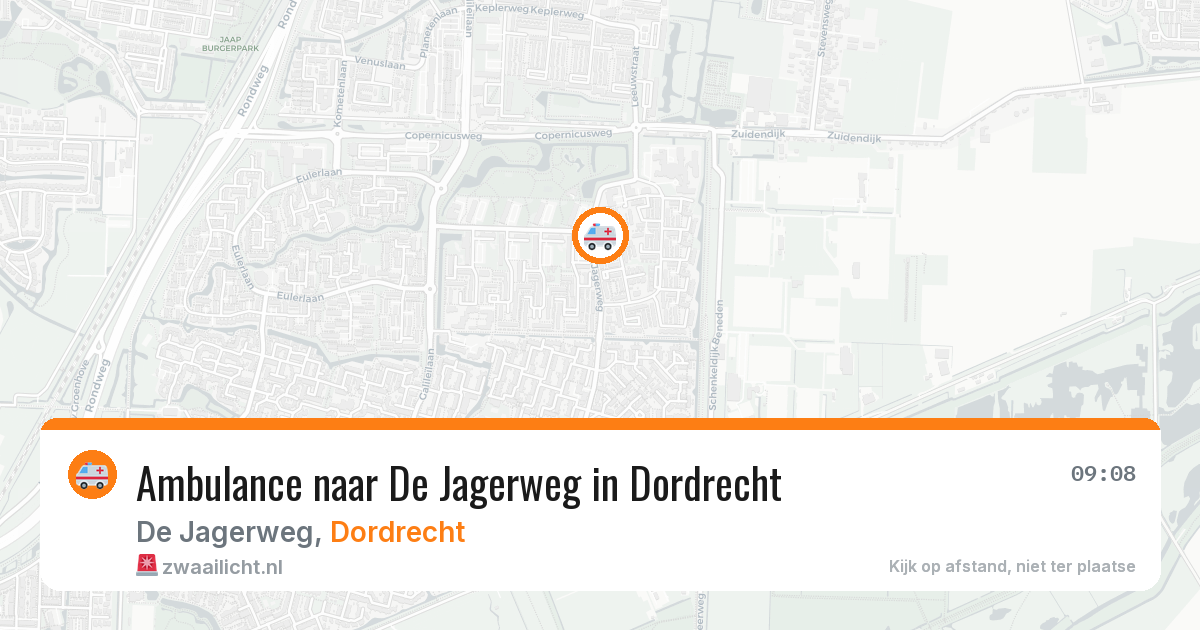 Ambulance naar De Jagerweg in Dordrecht — 6 aug 2026