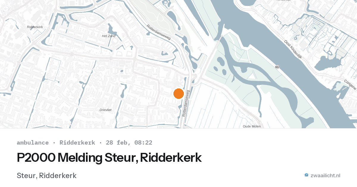 P2000 Melding Steur, Ridderkerk — 28 feb 2026