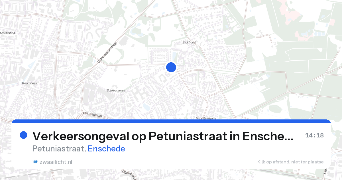 Verkeersongeval op Petuniastraat in Enschede — 26 aug 2026