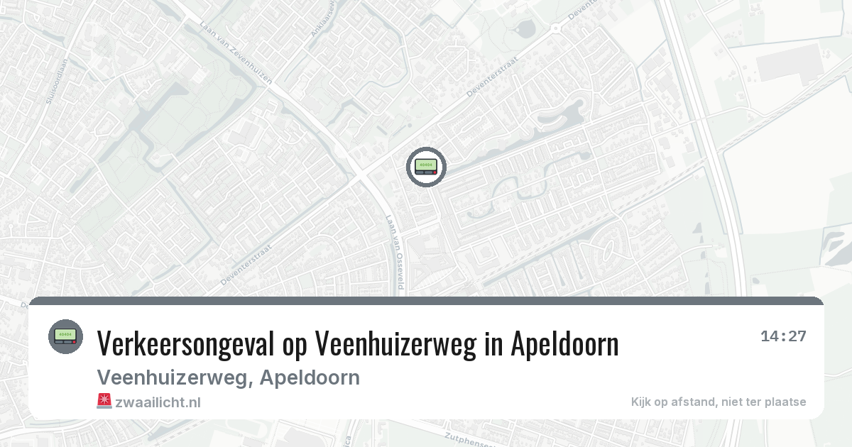Verkeersongeval op Veenhuizerweg in Apeldoorn — 8 aug 2026
