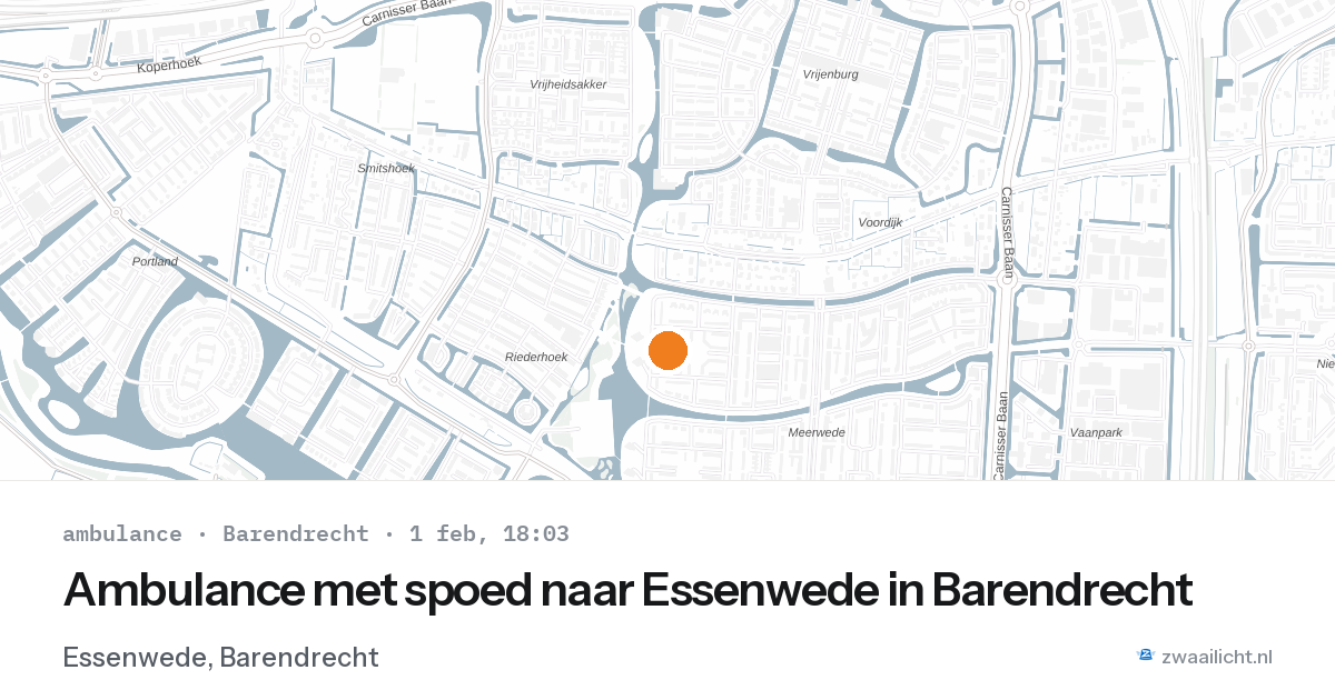 Ambulance met spoed naar Essenwede in Barendrecht — 1 feb 2026