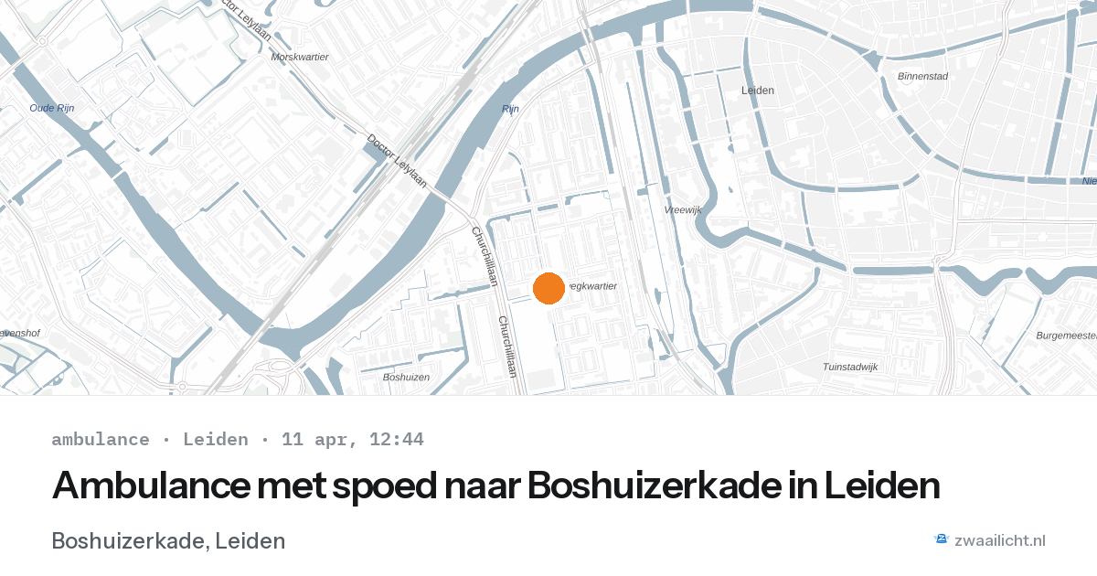 Ambulance met spoed naar Boshuizerkade in Leiden — 11 apr 2026