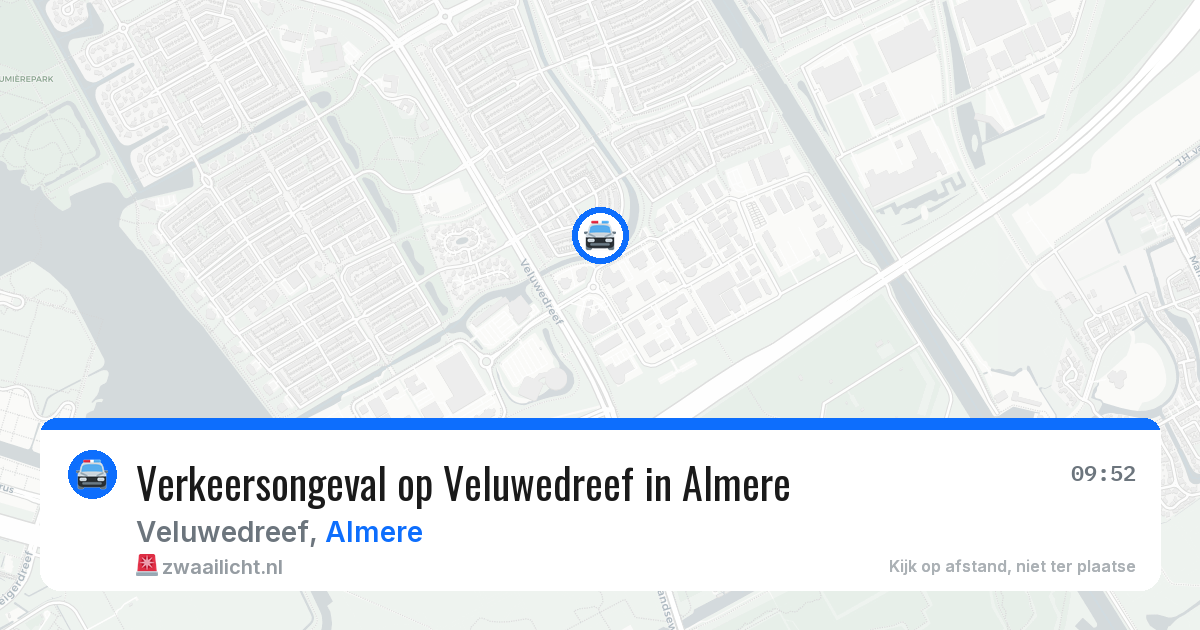 Verkeersongeval op Veluwedreef in Almere — 9 feb 2026