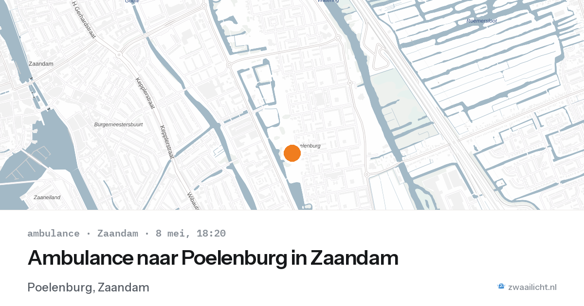 Ambulance naar Poelenburg in Zaandam — 8 mei 2026