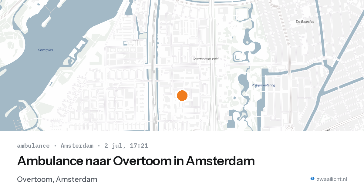 Ambulance naar Overtoom in Amsterdam — 2 jul 2026