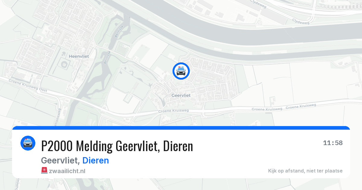 P2000 Melding Geervliet, Dieren — 2 jul 2026