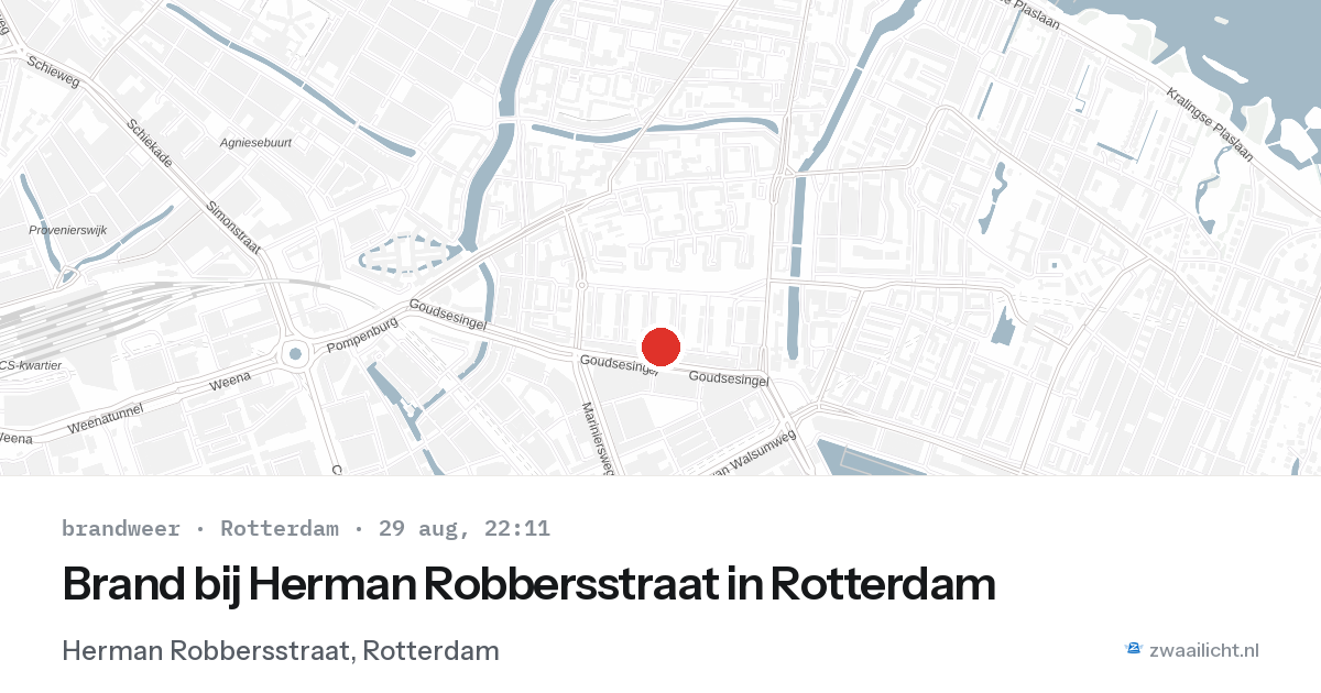 Brand bij Herman Robbersstraat in Rotterdam — 29 aug 2026