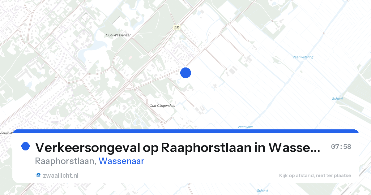 Verkeersongeval op Raaphorstlaan in Wassenaar — 27 aug 2026