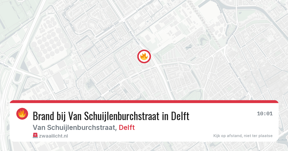 Brand bij Van Schuijlenburchstraat in Delft — 6 aug 2026