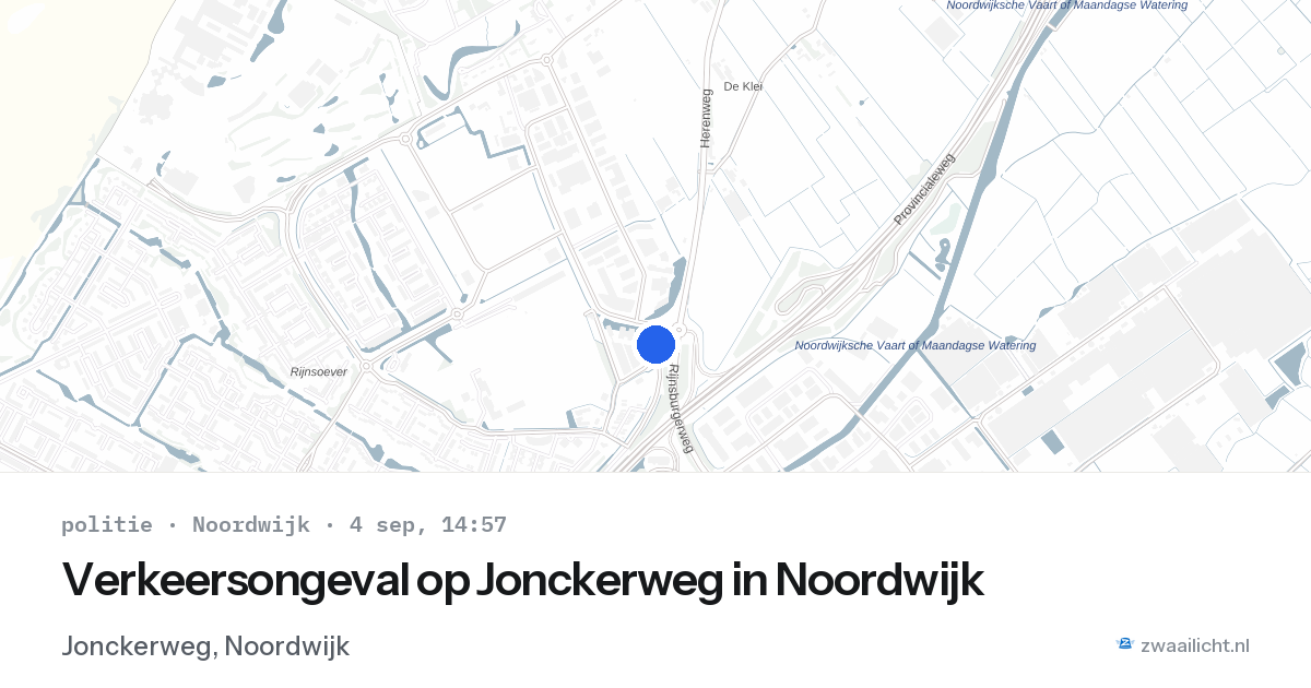 Verkeersongeval op Jonckerweg in Noordwijk — 4 sep 2026