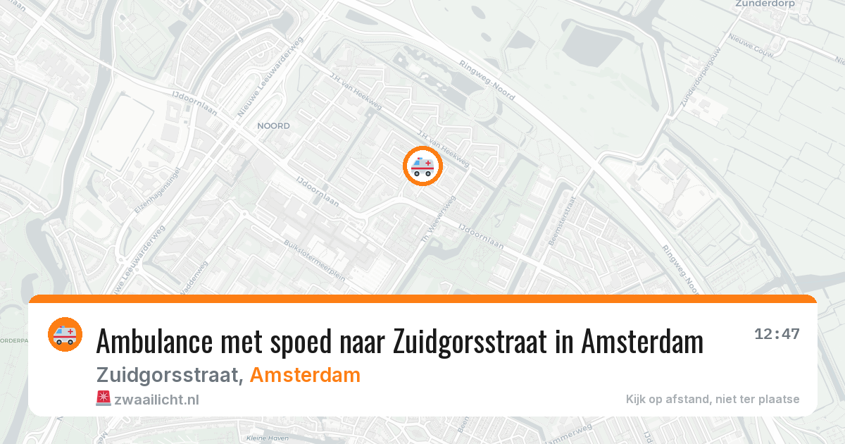 Ambulance met spoed naar Zuidgorsstraat in Amsterdam — 5 jul 2026
