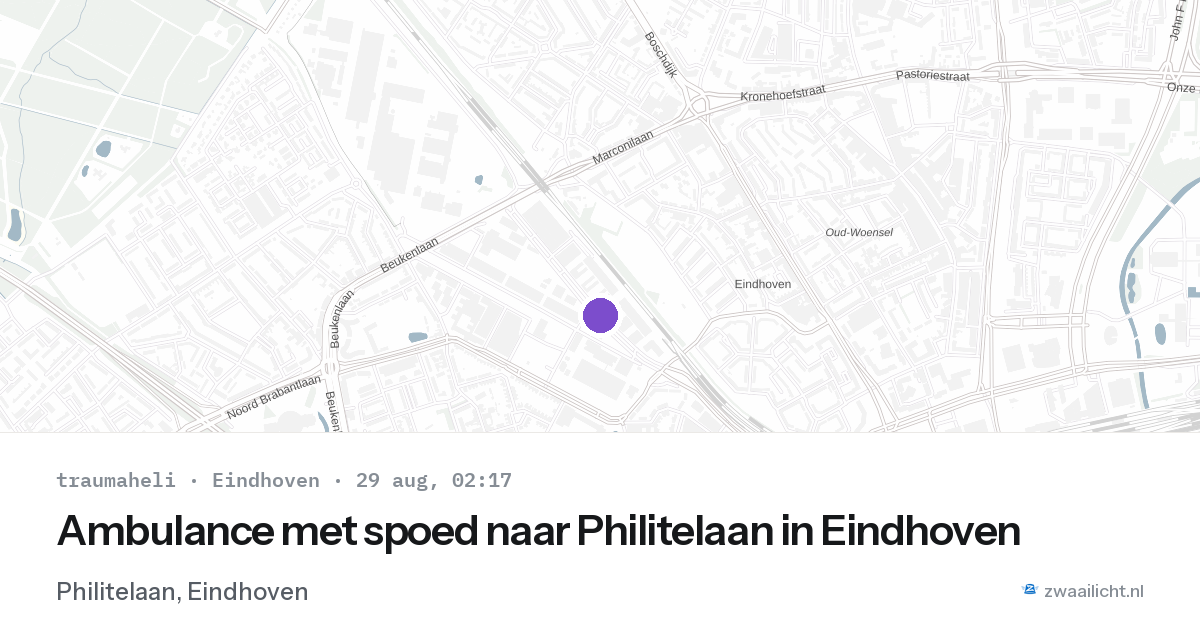 Ambulance met spoed naar Philitelaan in Eindhoven — 29 aug 2026